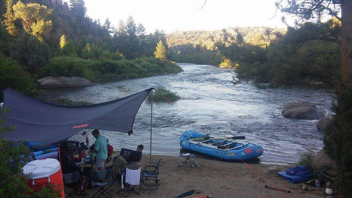overnight rafting trip campsite