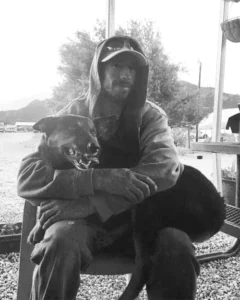 whitewater guide and dog